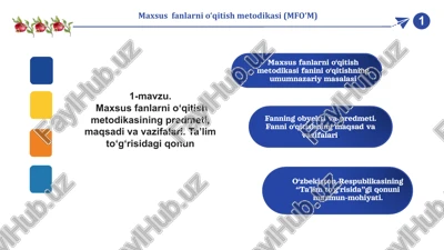 maxsus fanlarni o‘qitish metodikasi (mfo‘m) — PPTX