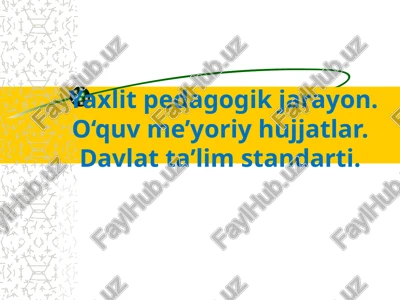 yaxlit pedagogik jarayon — PPT