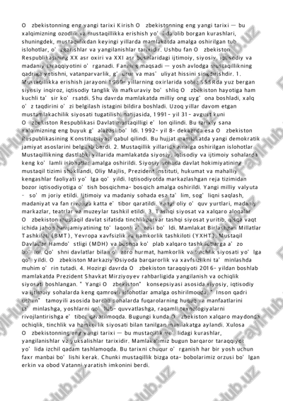 ozbekistonning eng yangi tarixi — PDF