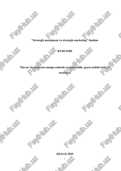 strategik menejment va strategik marketing kurs ishi — DOCX