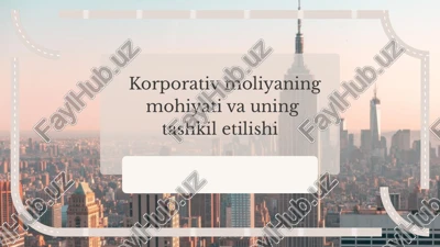 korporativ moliya — PPTX