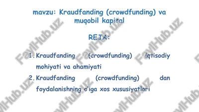 kraudfanding(crowdfunding)vamuqobilkapital — PPTX