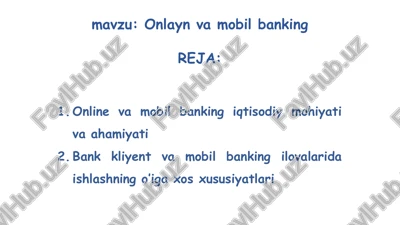 online va mobil banking — PPTX