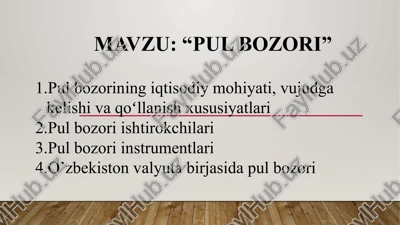 pul bozori — PPTX