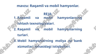 raqamlivamobilhamyonlar — PPTX