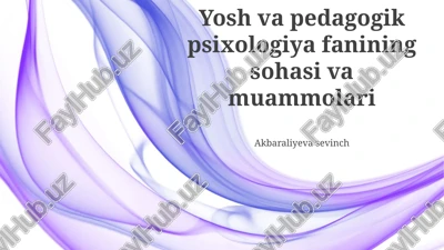 zamonaviy pedagogik psixologiyaning dolzarb muammolari — PPTX