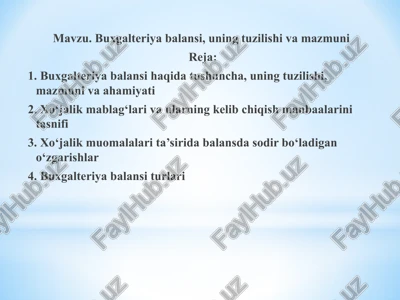buxgalteriya balansi — PPTX