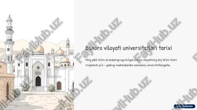 buxoro viloyati universitetlari tarixi — PPTX