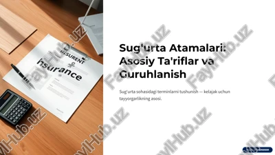 sug‘urta atamalari: asosiy ta'riflar va guruhlanish — PPTX