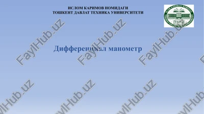 differentsial manometr — PPTX