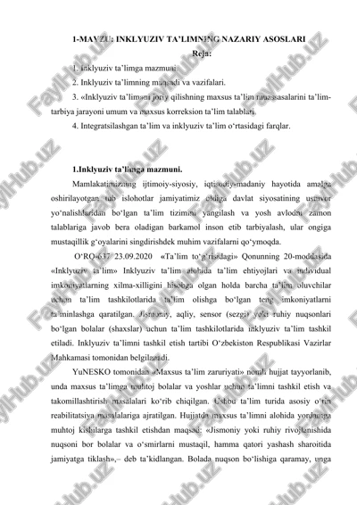 inklyuziv ta’limning nazariy asoslari — DOC