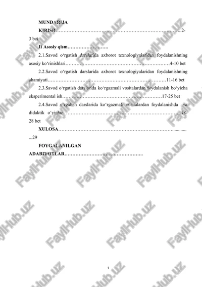 savod o‘rgatish — DOCX