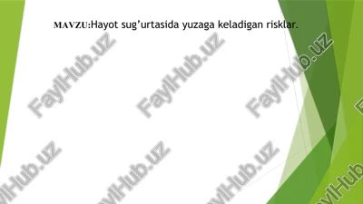 hayot sug’urtasida yuzaga keladigan risklar — PPTX