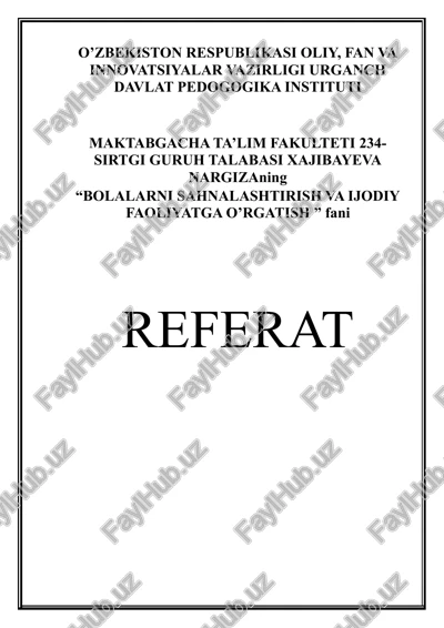 teatr-sahnalashtirish faoliyati tamoyillari — DOCX