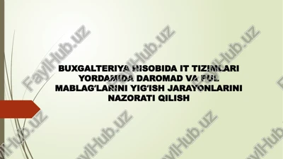 elektron biznes tizimlari va ular bilan bogʻliq risklar va boshqaruv — PPTX