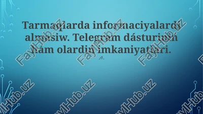 telegram: kuchli aloqa platformasi — PPTX