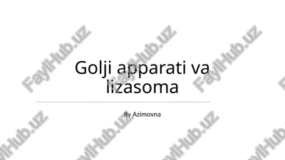 golji apparati va lizosoma — PPTX