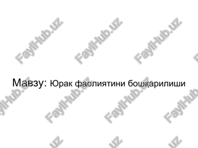 yurak faoliyatini boshqarilishi — PPT
