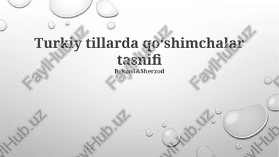 turkiy tillarda qoʻshimchalar tasnifi — PPTX