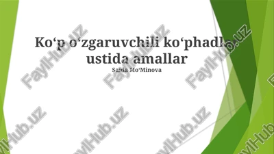 murakkab operatsiyalar: differensiatsiya, integratsiya va kompozitsiya — PPTX