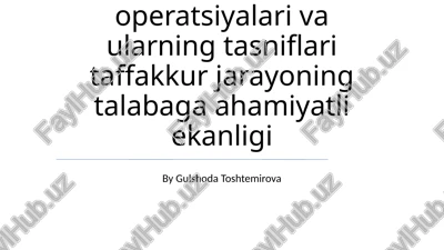 fikrlash operatsiyalari — PPTX