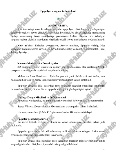 epipolyar chegara tushunchasi — DOCX