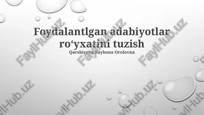 manbalarni to'g'riligi va to'liqligini tekshiring — PPTX