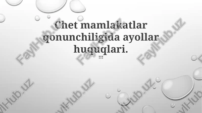 ayollar huquqlari — PPTX