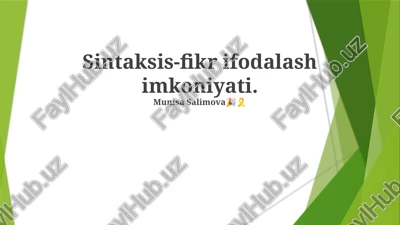 sintaksis-fikr ifodalash imkoniyati — PPTX
