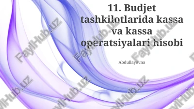 naqd pul oqimini bashorat qilish va tahlil qilish — PPTX