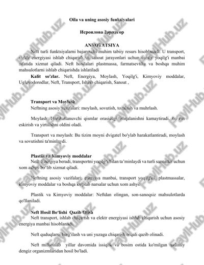 neft hosil boʻlishi — DOCX