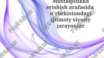 mustaqillikka yul: asosiy voqealar va harakatlar — PPTX
