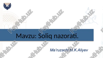 soliq nazorati — PPTX