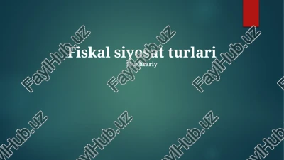 kengaytiruvchi byudjet siyosati — PPTX