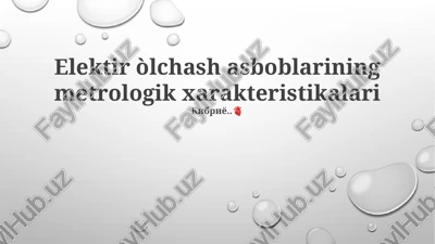 elektir òlchash asboblarining metrologik xarakteristikalari — PPTX