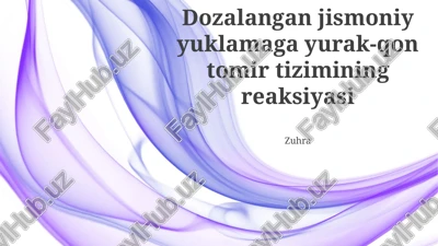 jismoniy yuklamaga yurak-qon tomir tizimi — PPTX