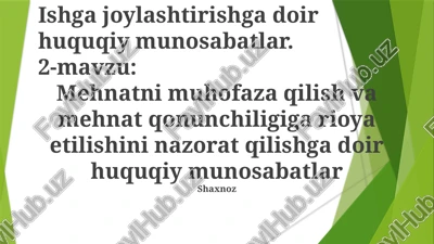 ish munosabatlari — PPTX