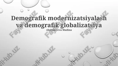demografik modernizatsiyalash va demografik globalizatsiya — PPTX