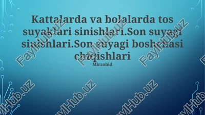 son suyagi sinishlari — PPTX