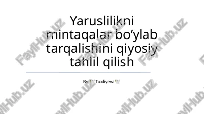 yoshlik ishsizlik taqsimi — PPTX