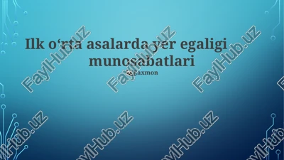 yer egaligi munosabatlari — PPTX