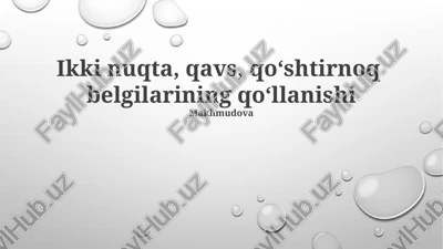 tirnoq belgilar to'g'ridan-to'g'ri iqtiboslar yoki maxsus ma'noda ishlatiladigan so'zlarni o'rab oladi — PPTX