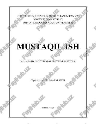 zardushtiylikning diniy inyerarxiyasi — DOCX