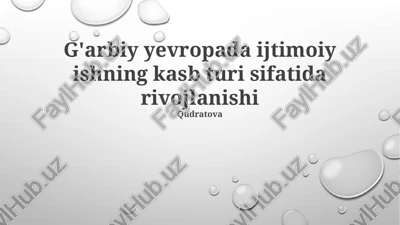 g'arbiy yevropada ijtimoiy ishning ildizlari — PPTX