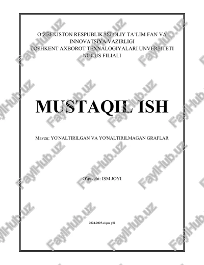 yo'naltirilgan graflar asoslari — DOCX