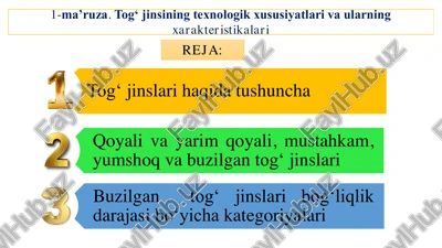 tog‘ jinsining texnologik xususiyatlari va ularning xarakteristikalari — PDF