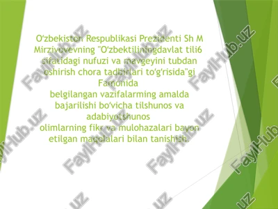 oʻzbektilining davlat tili — PPTX