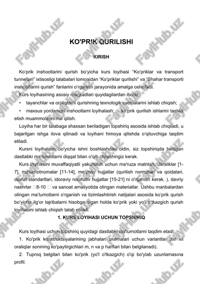 ko'prik qurilishi — DOCX