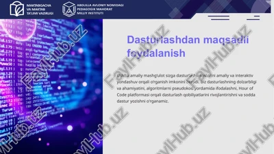 dasturlashdan maqsadli foydalanish — PPTX