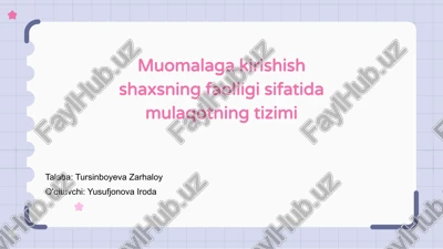 muomalaga kirishish mantiqi — PPTX